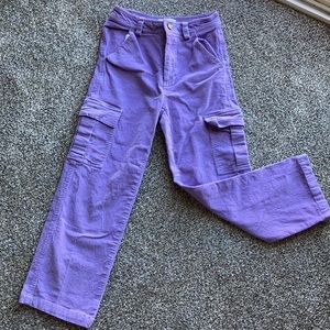 Shekou, purple corduroy, cargo pants, xs